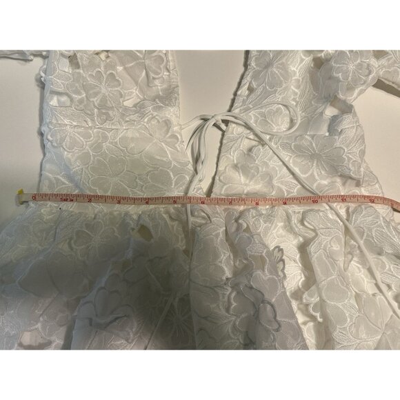 White For Love And Lemons  Woman Small Leighton Mini Dress White Wedding Floral - Picture 8 of 12